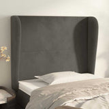 Vidaxl hoofdbord met randen 93x23x118 128 cm fluweel donkergrijs