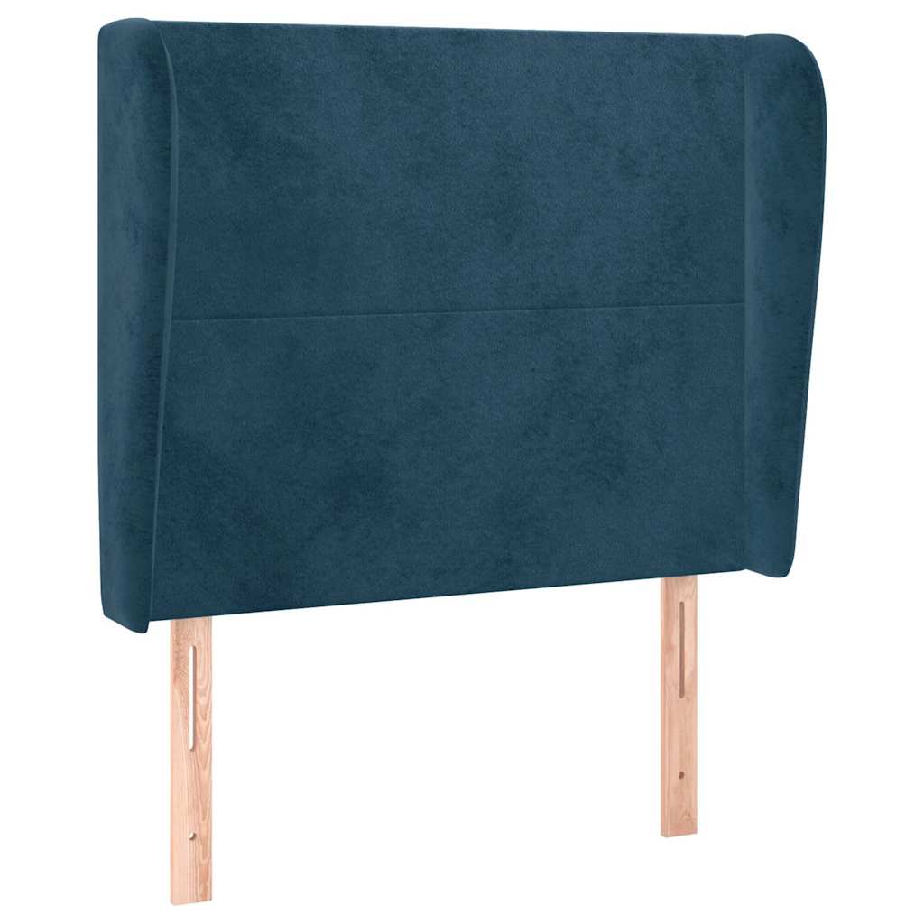 Vidaxl hoofdbord met randen 93x23x118 128 cm fluweel donkerblauw