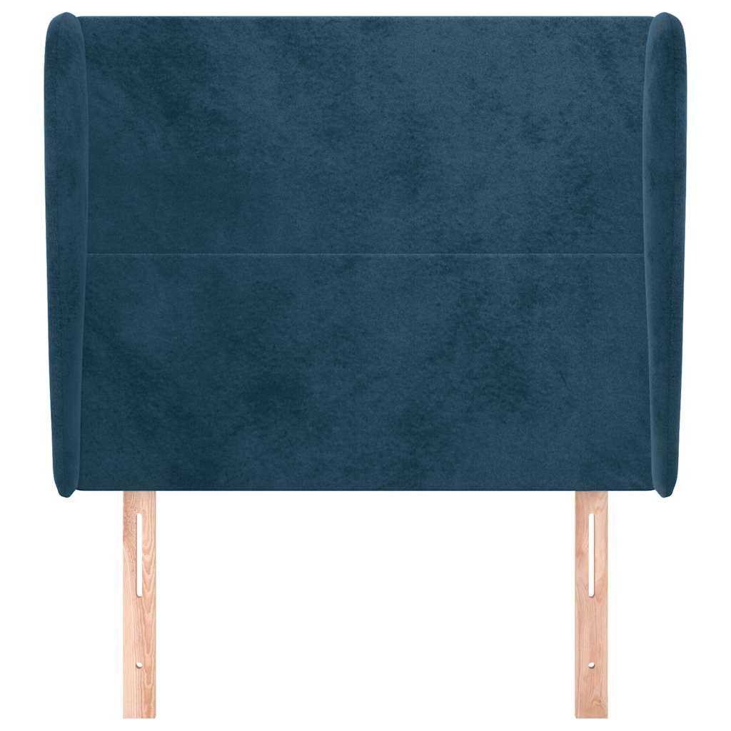 Vidaxl hoofdbord met randen 93x23x118 128 cm fluweel donkerblauw