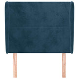 Vidaxl hoofdbord met randen 93x23x118 128 cm fluweel donkerblauw