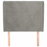 Vidaxl hoofdbord met randen 103x23x118 128 cm fluweel lichtgrijs
