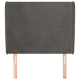 Vidaxl hoofdbord met randen 103x23x118 128 cm fluweel donkergrijs