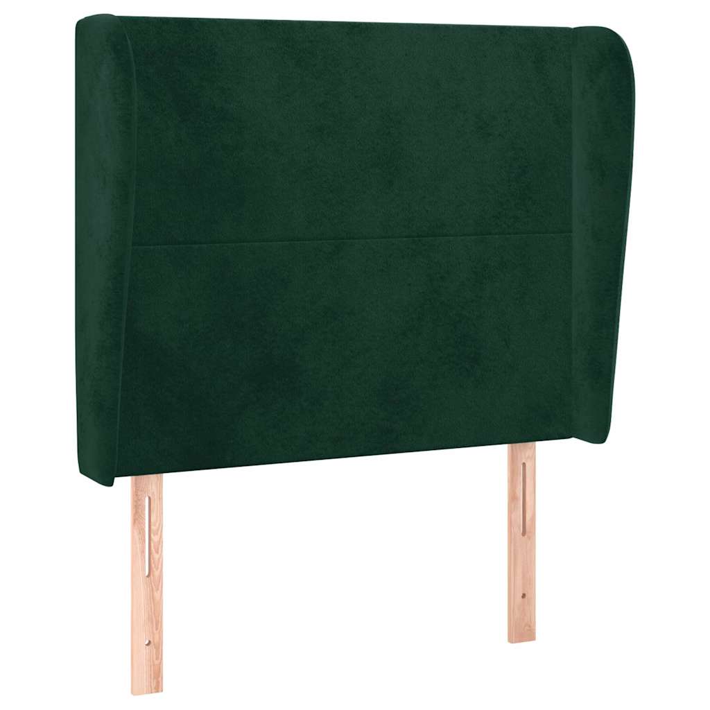 Vidaxl hoofdbord met randen 103x23x118 128 cm fluweel donkergroen