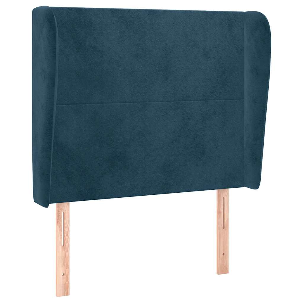 Vidaxl hoofdbord met randen 103x23x118 128 cm fluweel donkerblauw