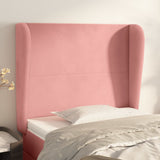 Vidaxl hoofdbord met randen 103x23x118 128 cm fluweel roze