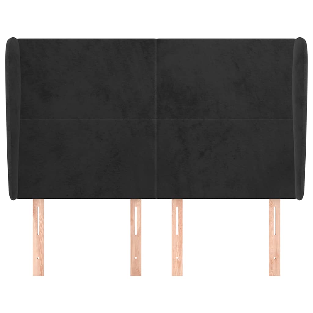 Vidaxl hoofdbord met randen 147x23x118 128 cm fluweel zwart