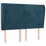 Vidaxl hoofdbord met randen 147x23x118 128 cm fluweel donkerblauw