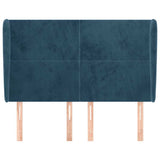 Vidaxl hoofdbord met randen 147x23x118 128 cm fluweel donkerblauw