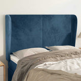 Vidaxl hoofdbord met randen 147x23x118 128 cm fluweel donkerblauw