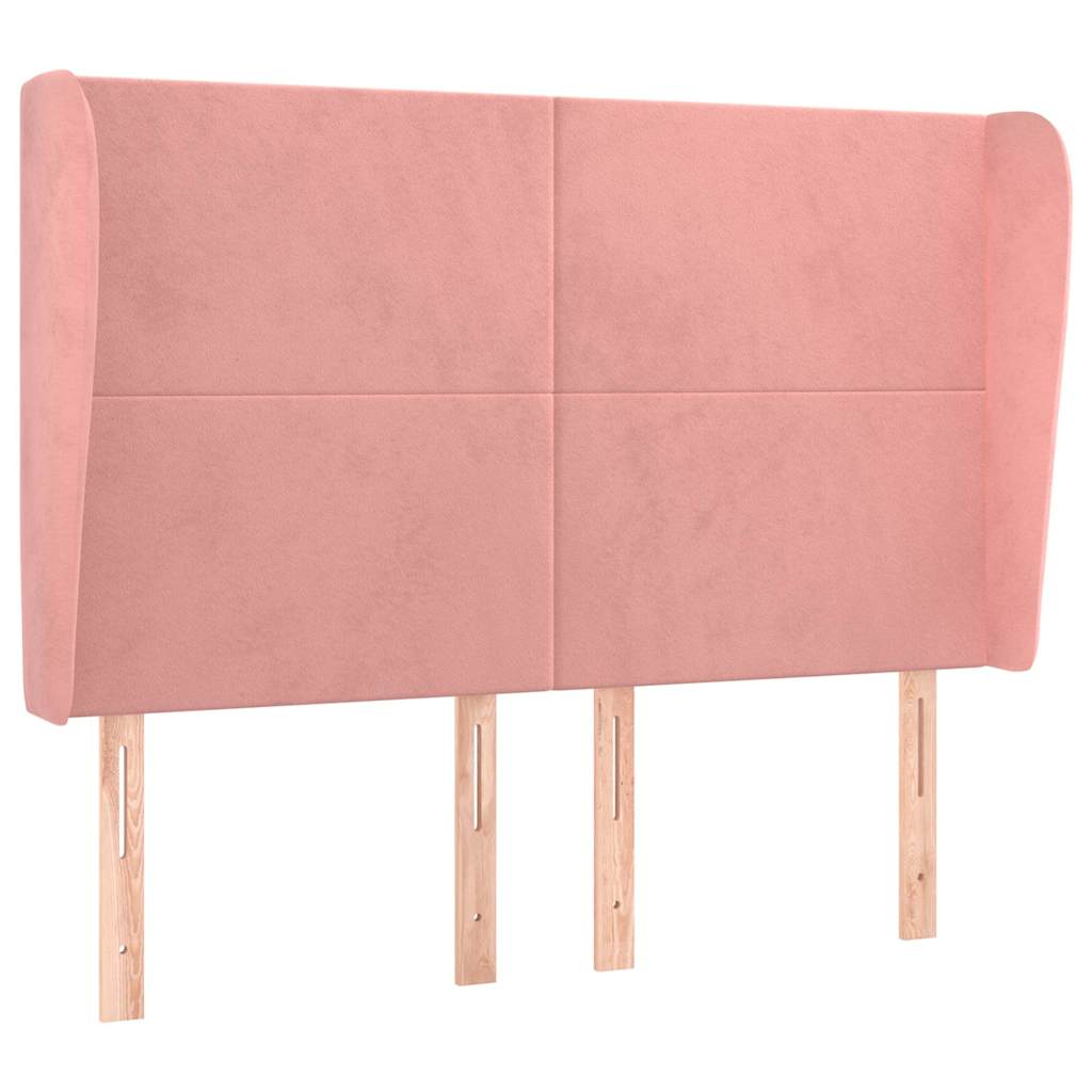 Vidaxl hoofdbord met randen 147x23x118 128 cm fluweel roze