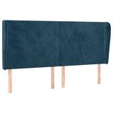 Vidaxl hoofdbord met randen 163x23x118 128 cm fluweel donkerblauw