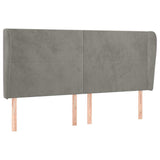 Vidaxl hoofdbord met randen 183x23x118 128 cm fluweel lichtgrijs