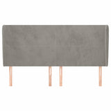 Vidaxl hoofdbord met randen 183x23x118 128 cm fluweel lichtgrijs