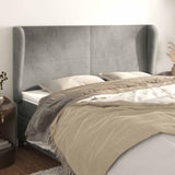 Vidaxl hoofdbord met randen 183x23x118 128 cm fluweel lichtgrijs