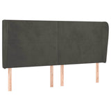 Vidaxl hoofdbord met randen 183x23x118 128 cm fluweel donkergrijs