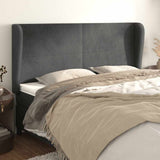 Vidaxl hoofdbord met randen 183x23x118 128 cm fluweel donkergrijs
