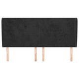 Vidaxl hoofdbord met randen 183x23x118 128 cm fluweel zwart