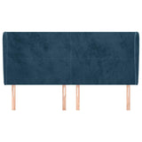 Vidaxl hoofdbord met randen 183x23x118 128 cm fluweel donkerblauw