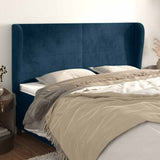 Vidaxl hoofdbord met randen 183x23x118 128 cm fluweel donkerblauw