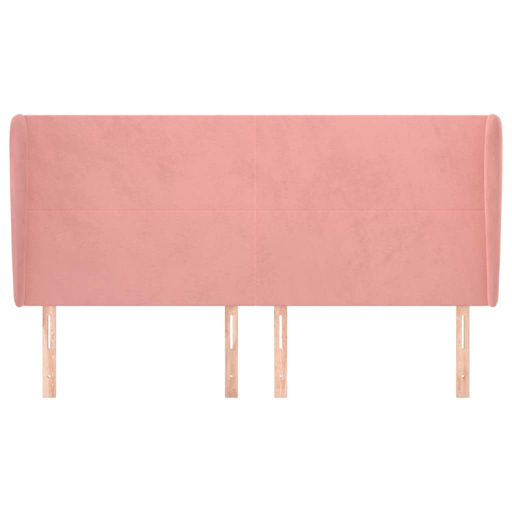 Vidaxl hoofdbord met randen 183x23x118 128 cm fluweel roze