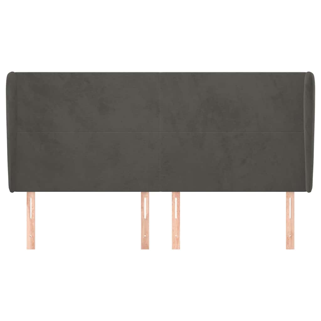 Vidaxl hoofdbord met randen 203x23x118 128 cm fluweel donkergrijs