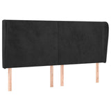Vidaxl hoofdbord met randen 203x23x118 128 cm fluweel zwart