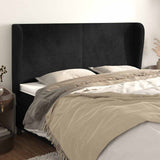 Vidaxl hoofdbord met randen 203x23x118 128 cm fluweel zwart