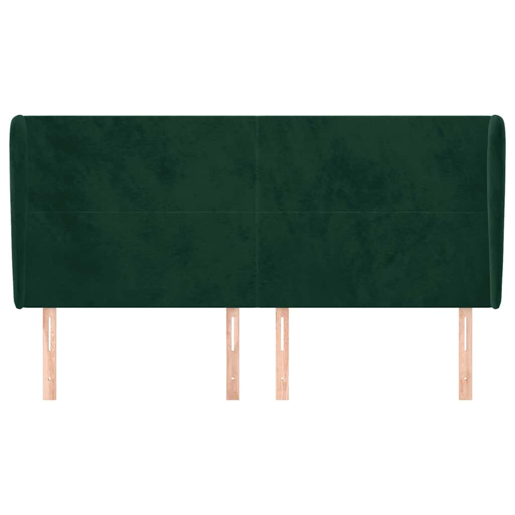 Vidaxl hoofdbord met randen 203x23x118 128 cm fluweel donkergroen