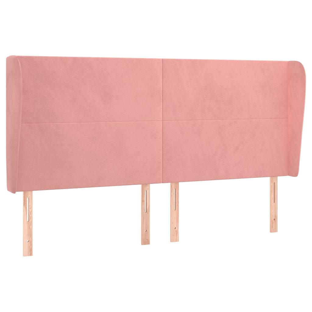 Vidaxl hoofdbord met randen 203x23x118 128 cm fluweel roze