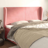 Vidaxl hoofdbord met randen 203x23x118 128 cm fluweel roze