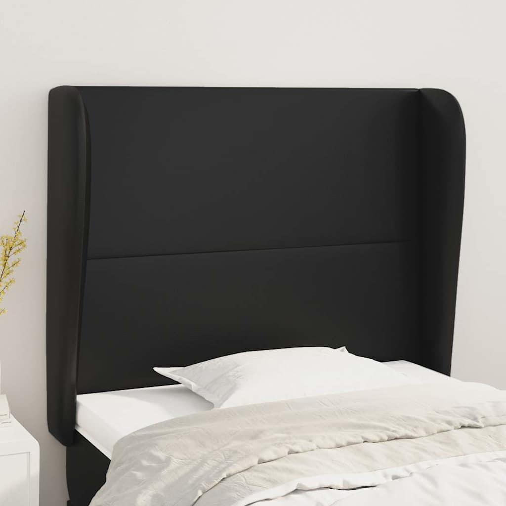Vidaxl hoofdbord met randen 83x23x118 128 cm kunstleer zwart