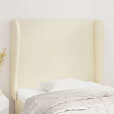 Vidaxl hoofdbord met randen 83x23x118 128 cm kunstleer crèmekleurig