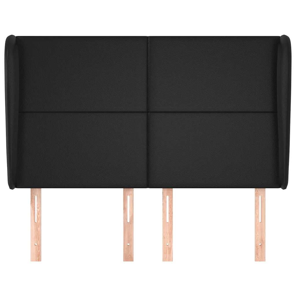 Vidaxl hoofdbord met randen 147x23x118 128 cm kunstleer zwart