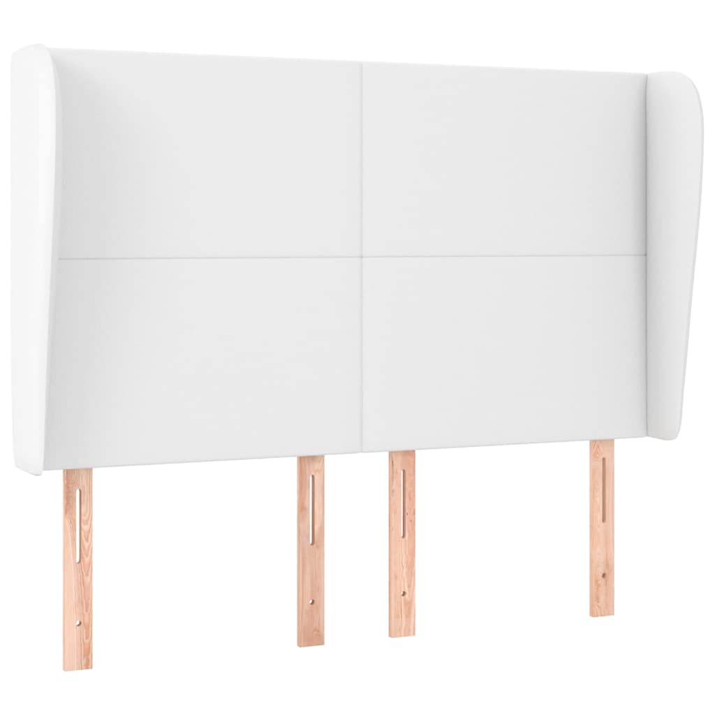Vidaxl hoofdbord met randen 147x23x118 128 cm kunstleer wit