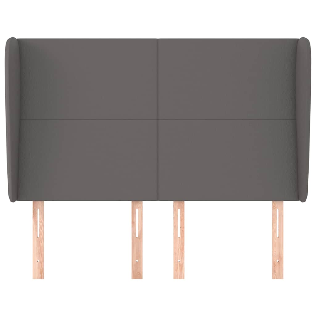 Vidaxl hoofdbord met randen 147x23x118 128 cm kunstleer grijs