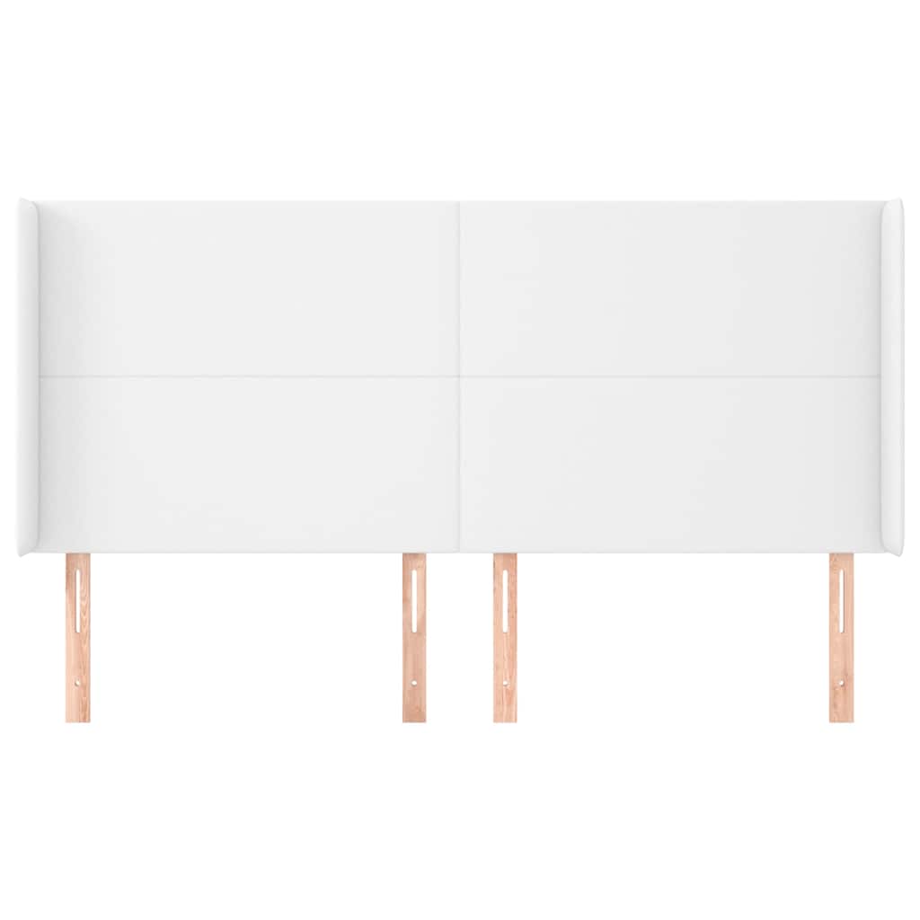 Vidaxl hoofdbord met randen 163x23x118 128 cm kunstleer wit