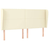 Vidaxl hoofdbord met randen 163x23x118 128 cm kunstleer crèmekleurig