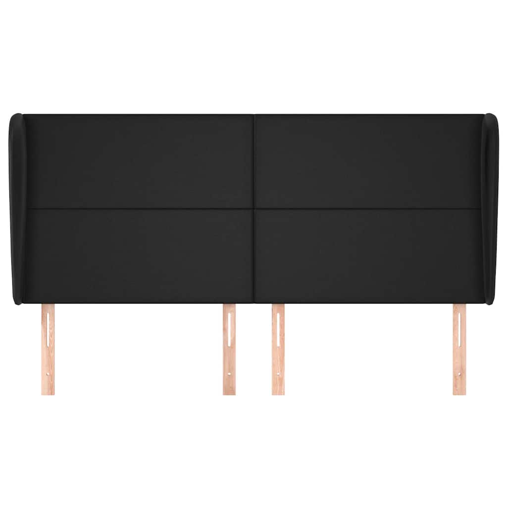 Vidaxl hoofdbord met randen 183x23x118 128 cm kunstleer zwart