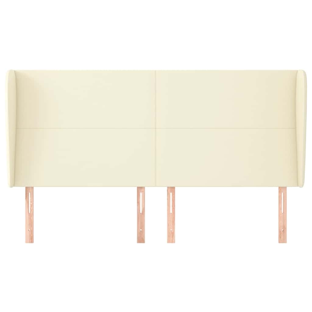Vidaxl hoofdbord met randen 183x23x118 128 cm kunstleer crèmekleurig