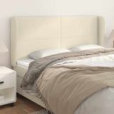 Vidaxl hoofdbord met randen 183x23x118 128 cm kunstleer crèmekleurig