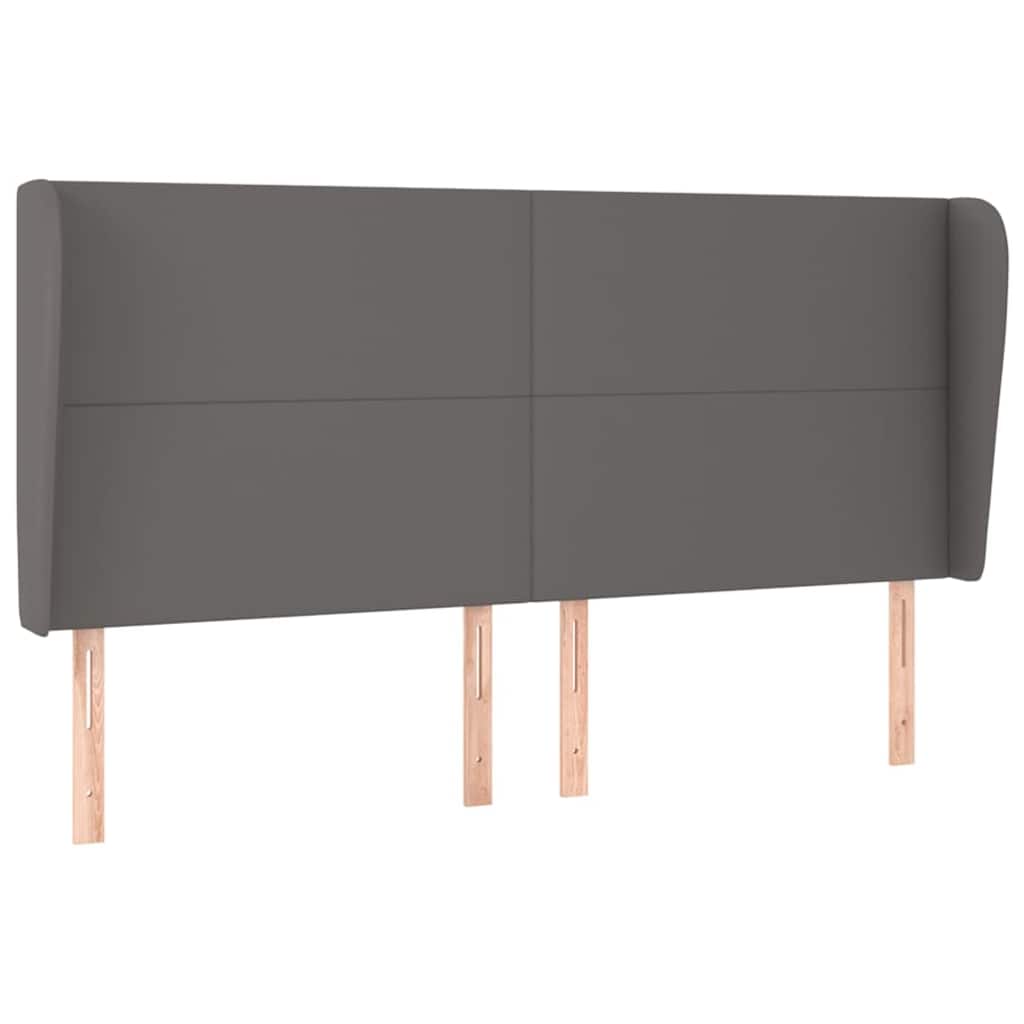 Vidaxl hoofdbord met randen 183x23x118 128 cm kunstleer grijs