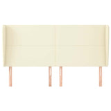 Vidaxl hoofdbord met randen 203x23x118 128 cm kunstleer crèmekleurig
