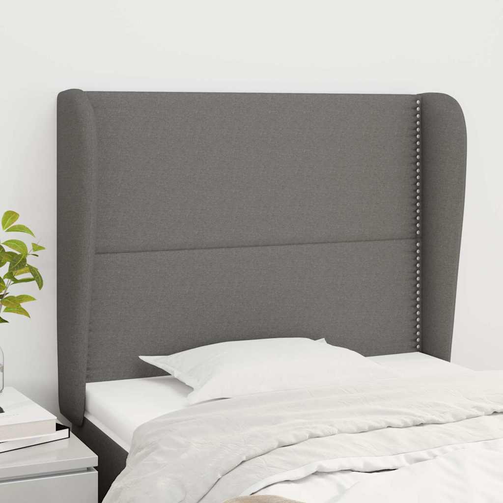 Vidaxl hoofdbord met randen 83x23x118 128 cm stof donkergrijs