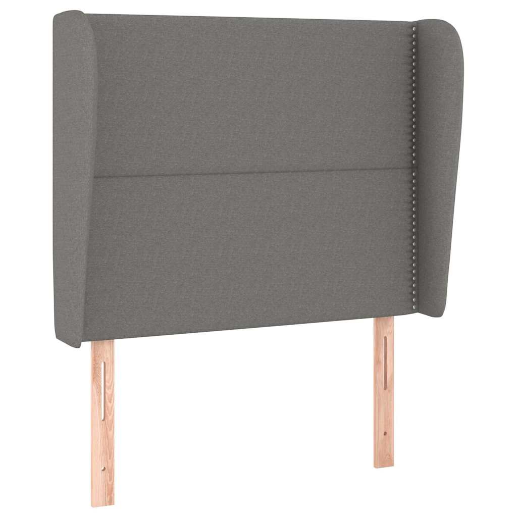 Vidaxl hoofdbord met randen 93x23x118 128 cm stof donkergrijs