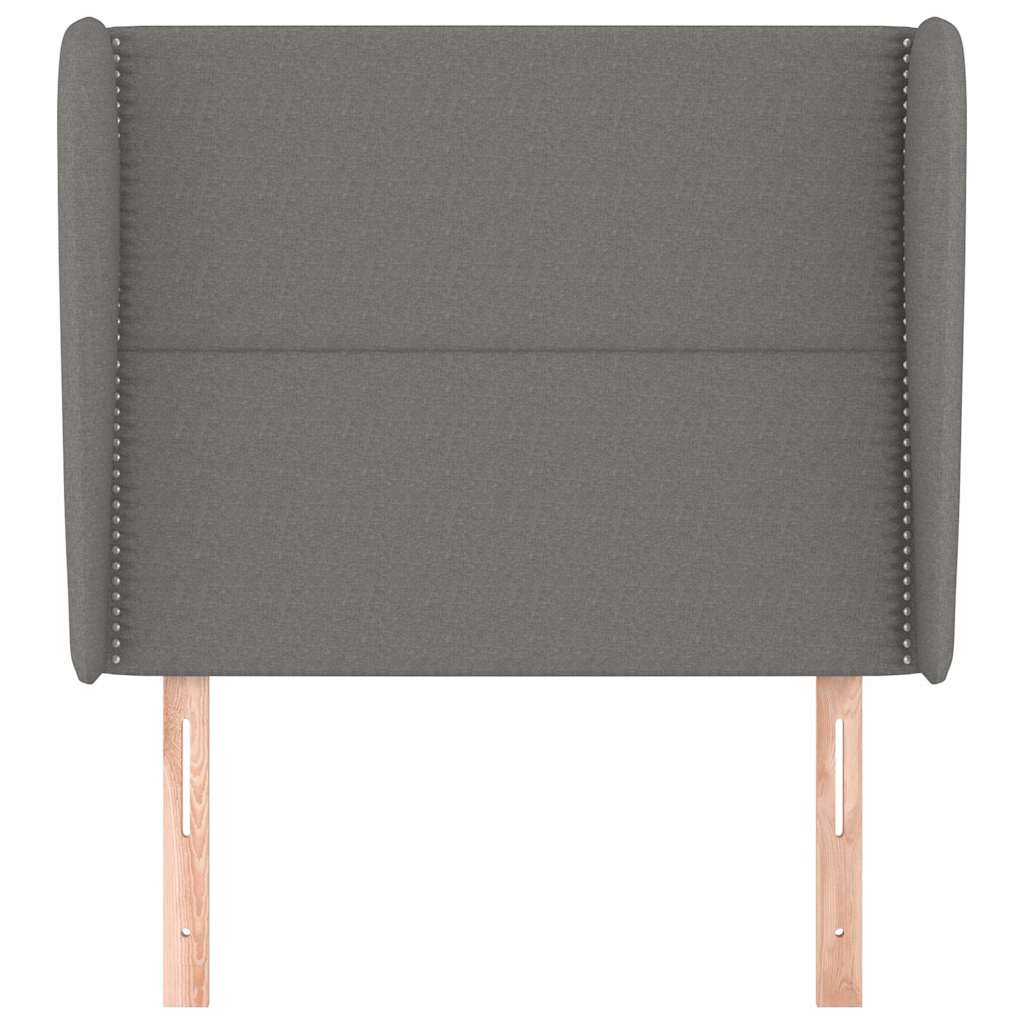 Vidaxl hoofdbord met randen 93x23x118 128 cm stof donkergrijs