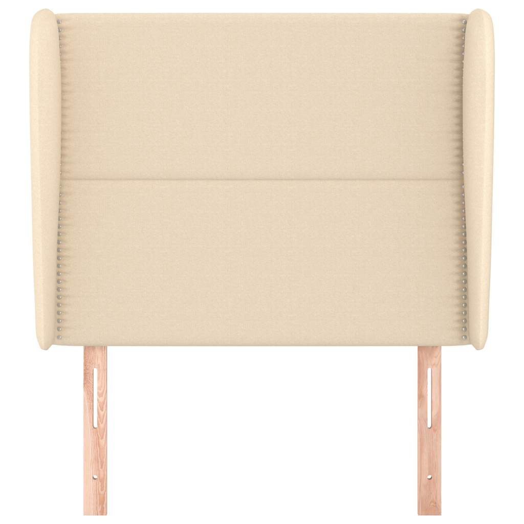 Vidaxl hoofdbord met randen 93x23x118 128 cm stof crèmekleurig
