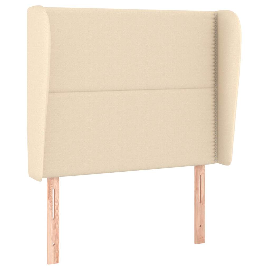 Vidaxl hoofdbord met randen 103x23x118 128 cm stof crèmekleurig