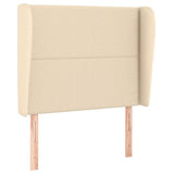 Vidaxl hoofdbord met randen 103x23x118 128 cm stof crèmekleurig