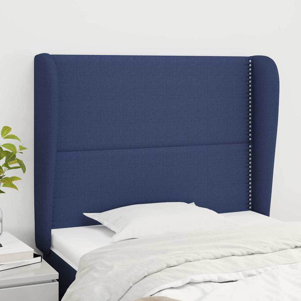 Vidaxl hoofdbord met randen 103x23x118 128 cm stof blauw