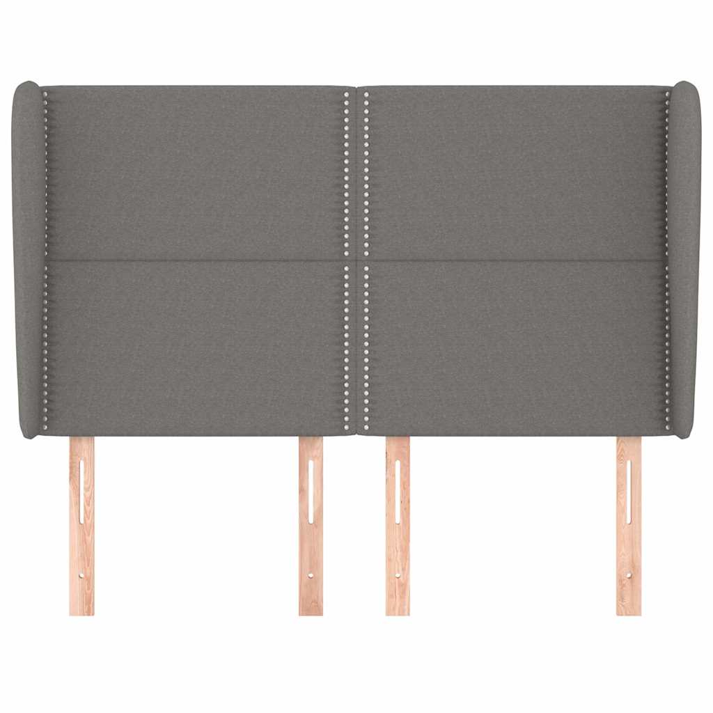 Vidaxl hoofdbord met randen 147x23x118 128 cm stof donkergrijs